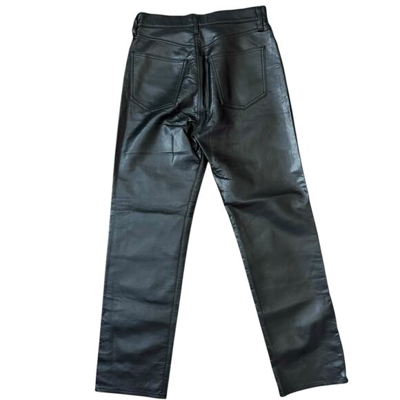 AGOLDE Recycled‎ Leather Fitted 90's Trouser Pants Detox Black Size 27 - Picture 6 of 14